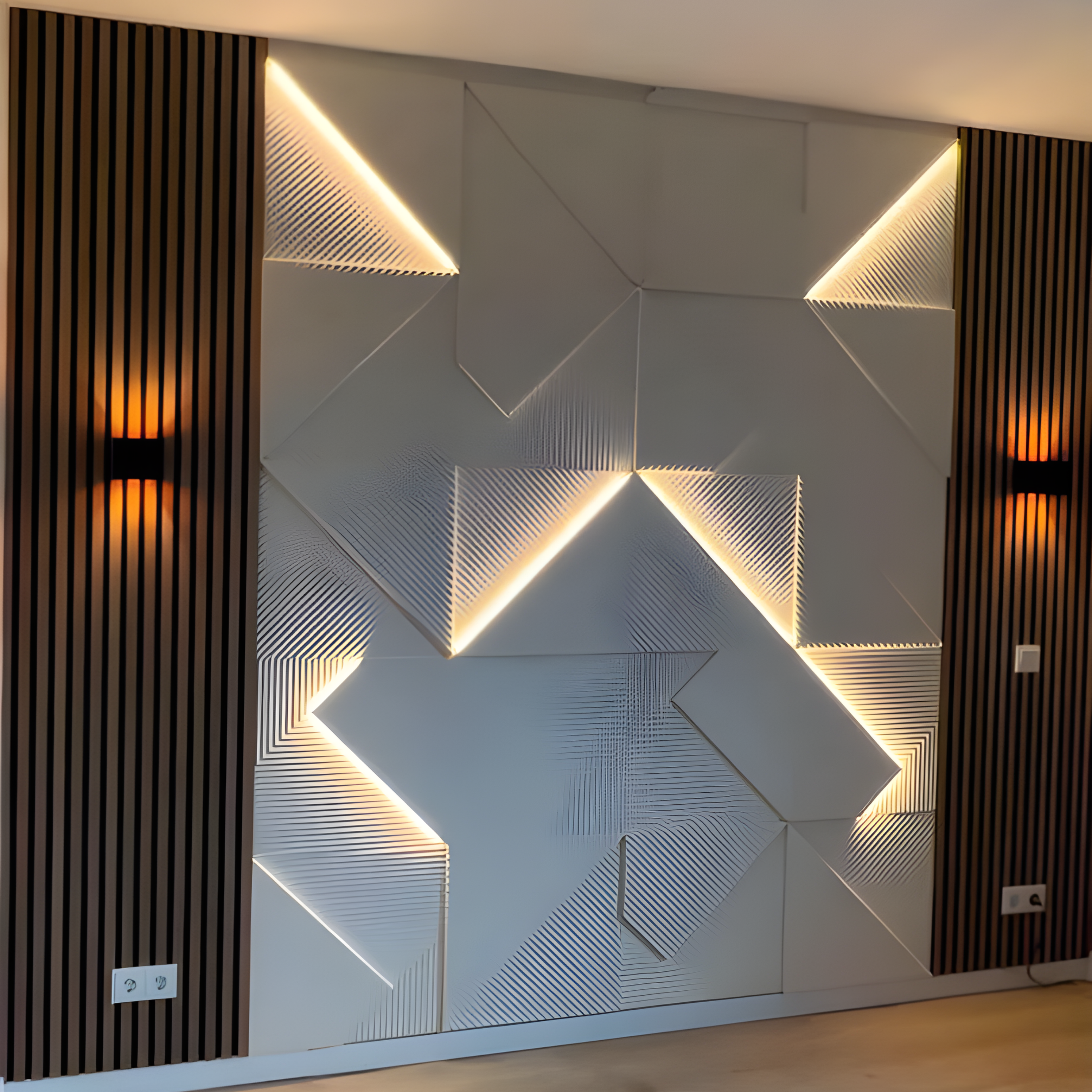 3D Custom Wooden Wall - AlUmaima Interiors