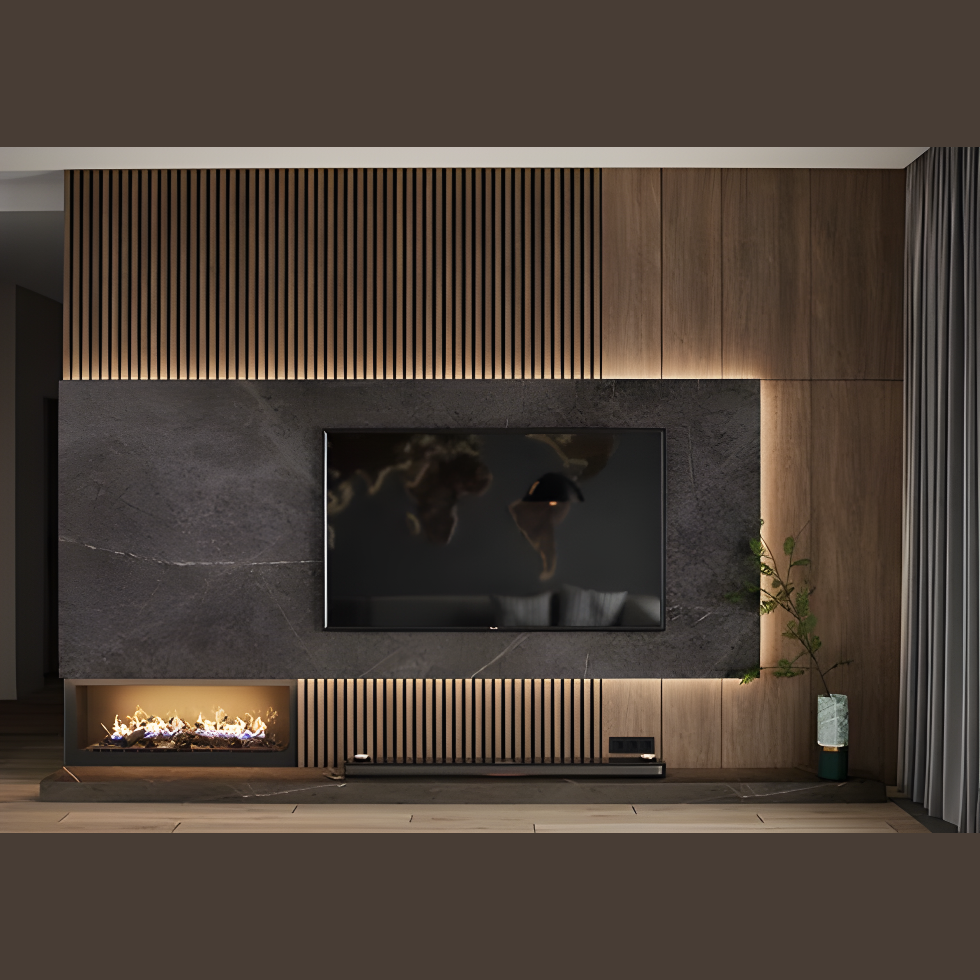 3D Media Wall Design - AlUmaima Interiors