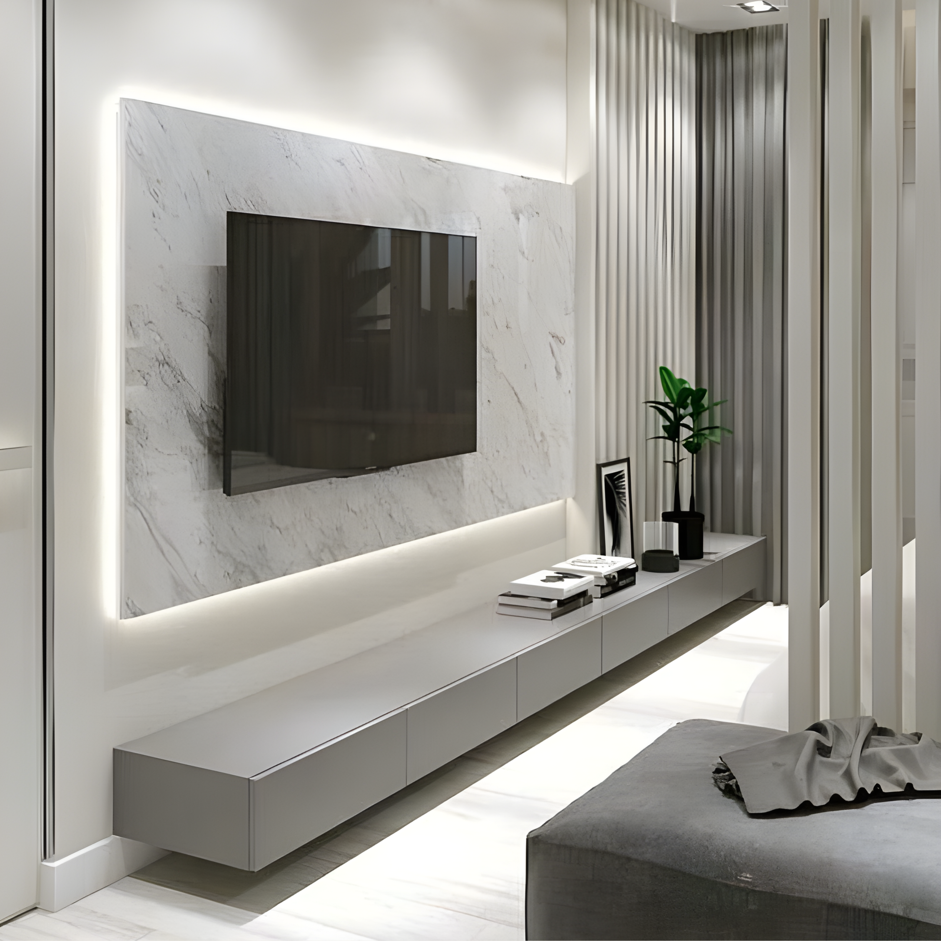 3D Model TV Wall - AlUmaima Interiors