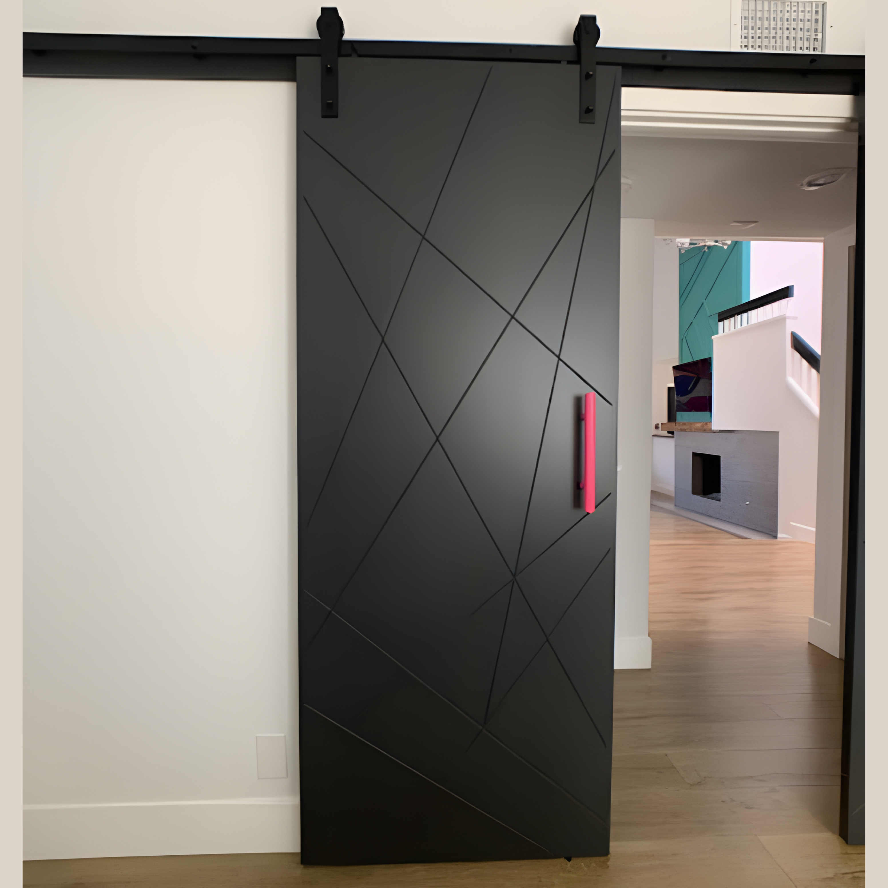 Black Interior Sliding Barn Door - AlUmaima Interiors