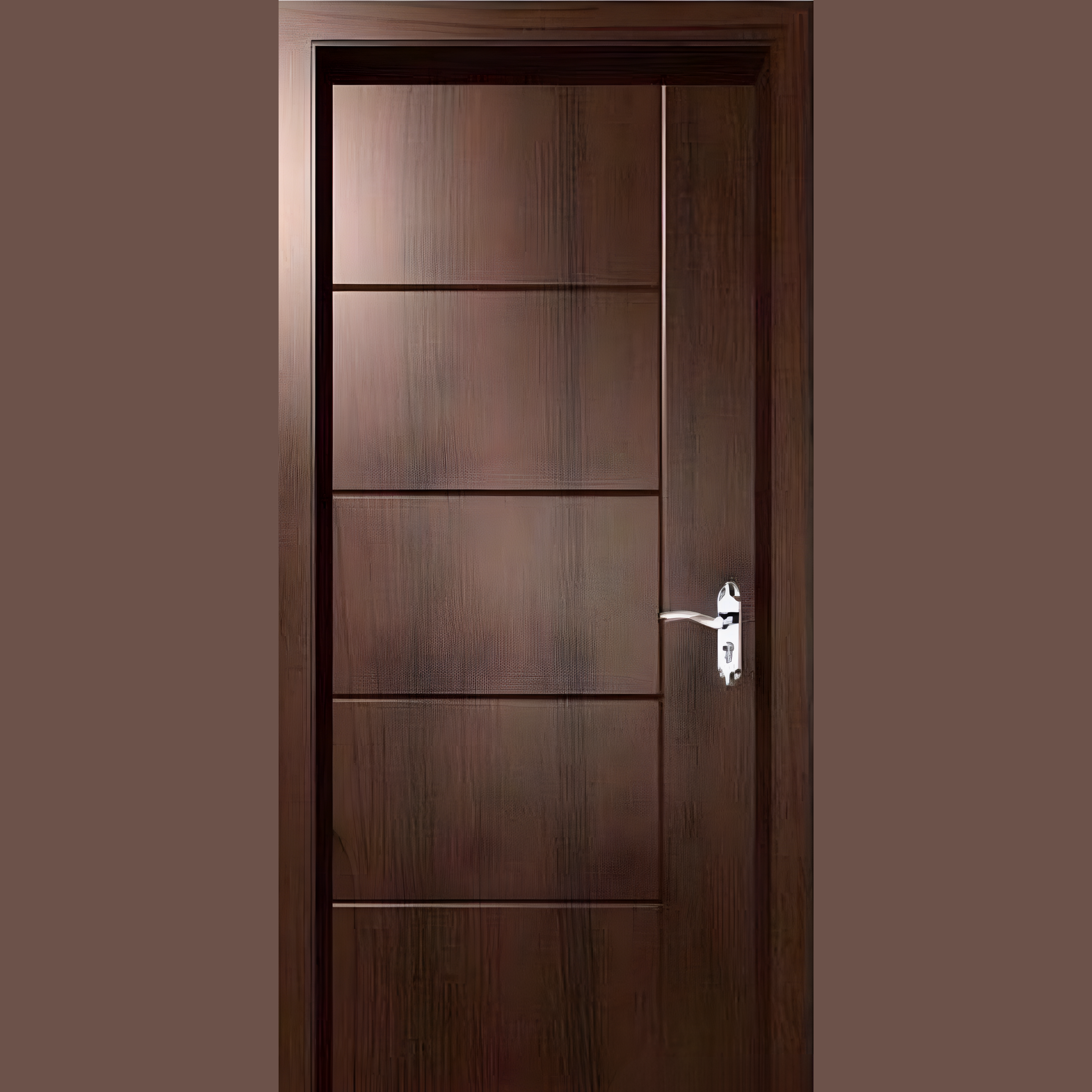 Brown Flush Wooden Door - AlUmaima Interiors