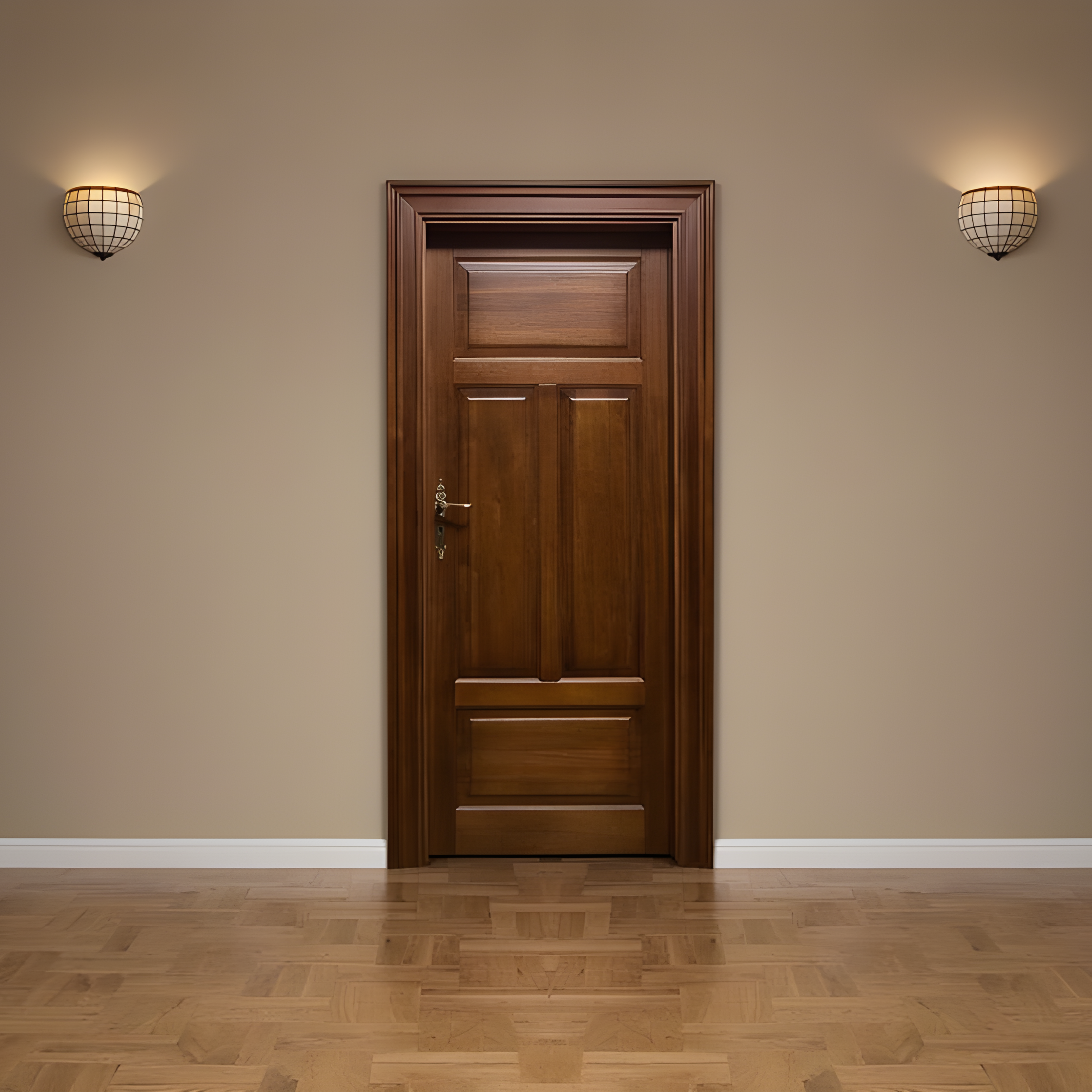 Brown Wooden Room Door - AlUmaima Interiors