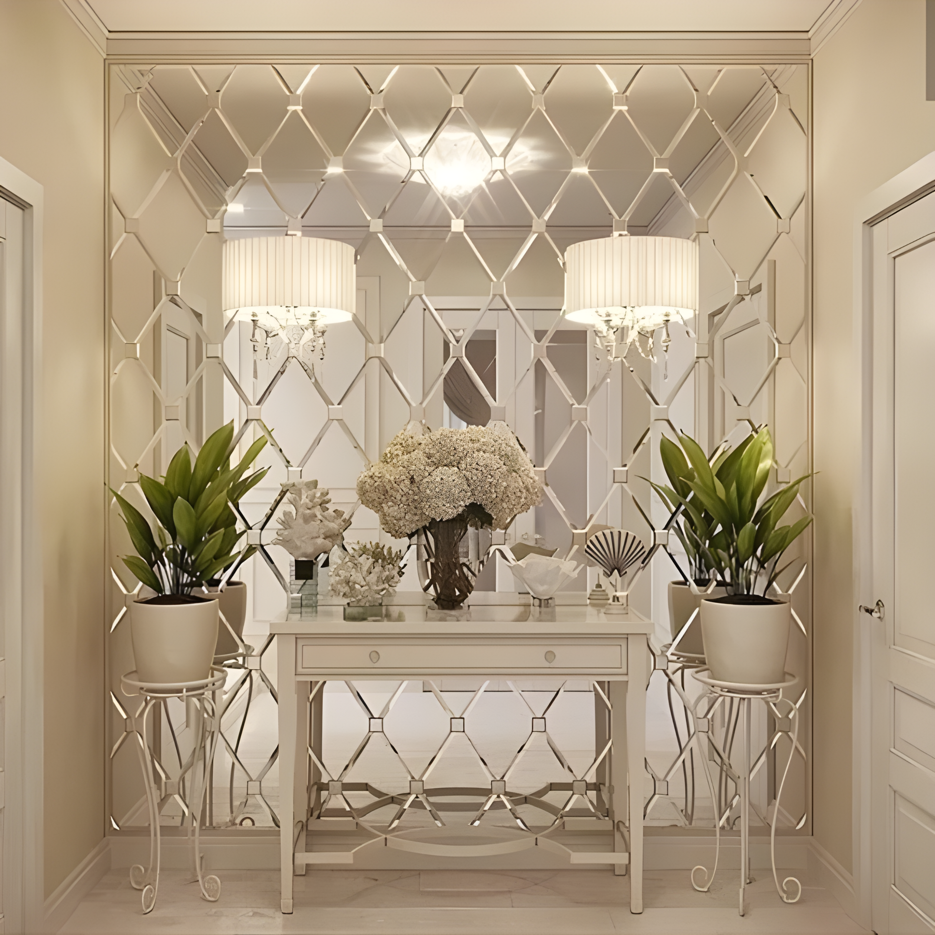 Drawing Room Mirror Design - AlUmaima Interiors