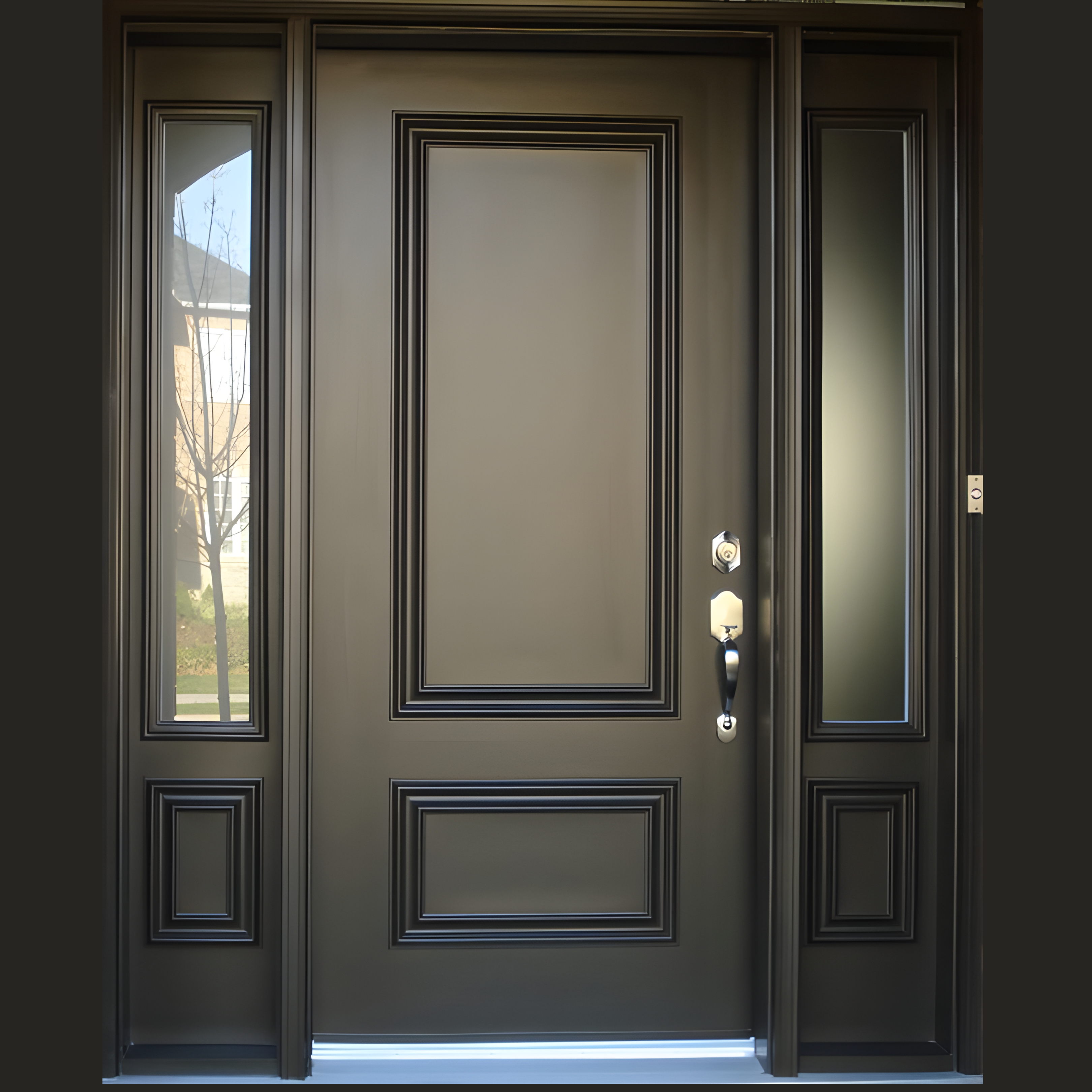 Exterior Solid Wood Modern Main Door - AlUmaima Interiors