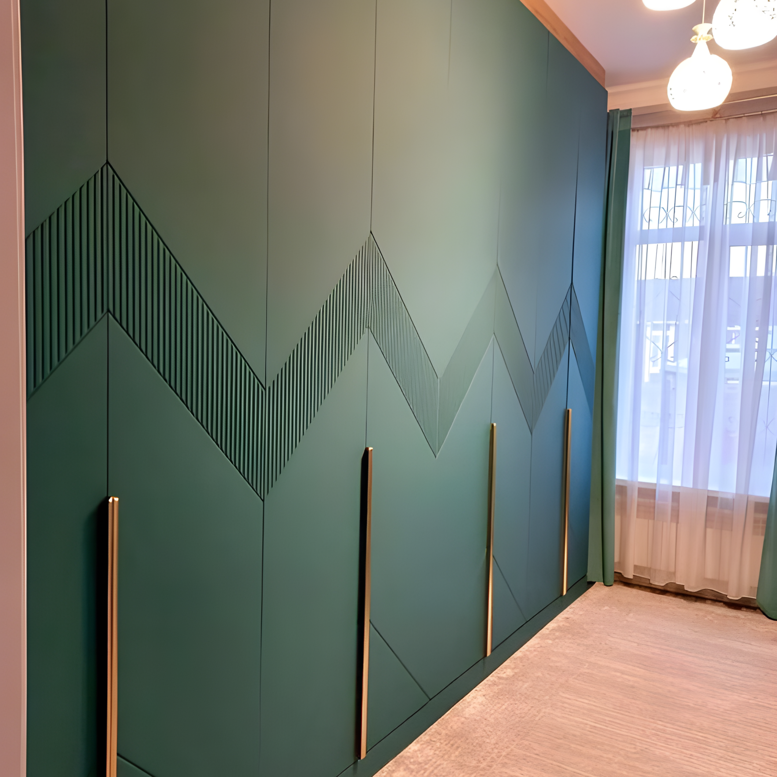 Greenish Wardrobe Design - AlUmaima Interiors