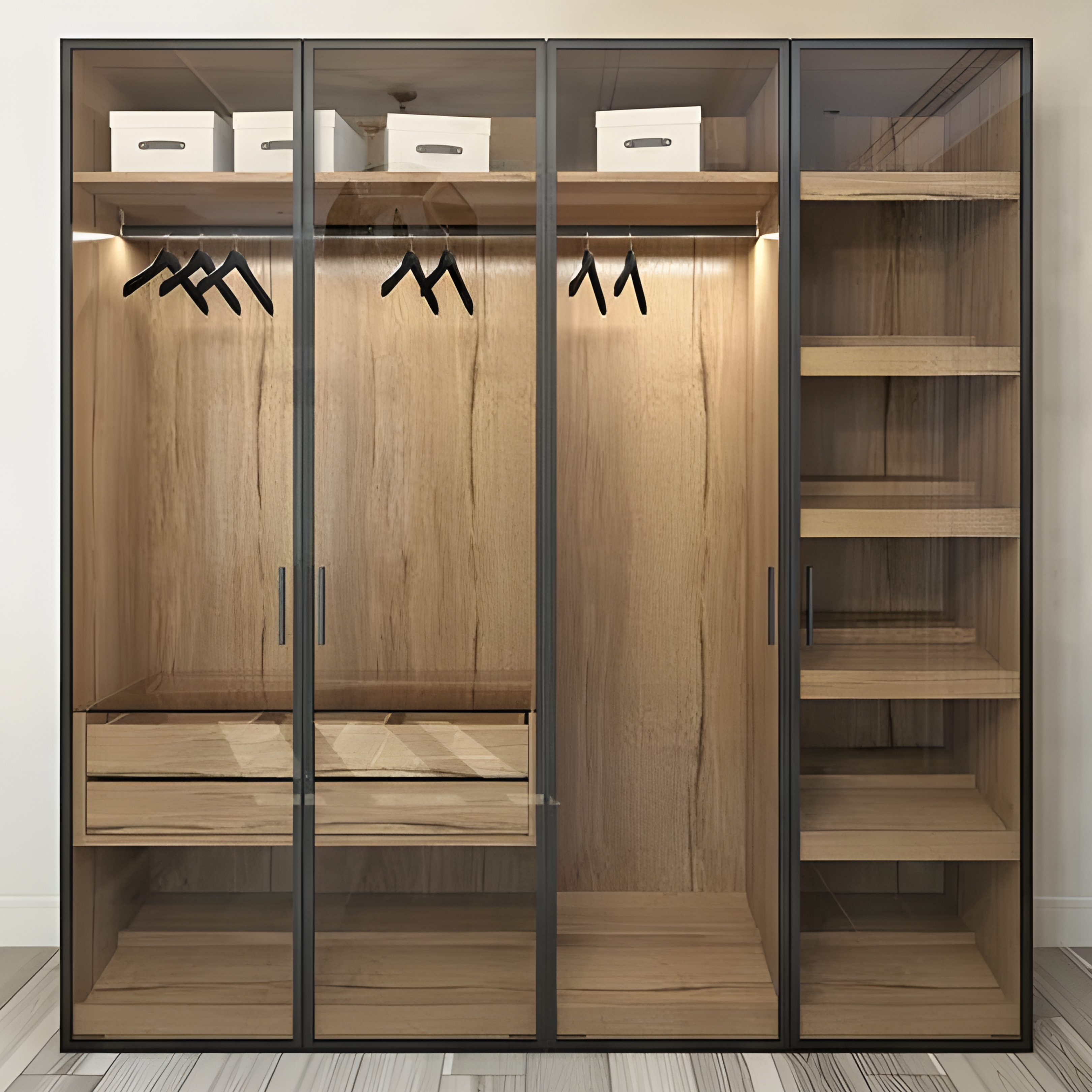 Mirror Design Fancy Wardrobe - AlUmaima Interiors