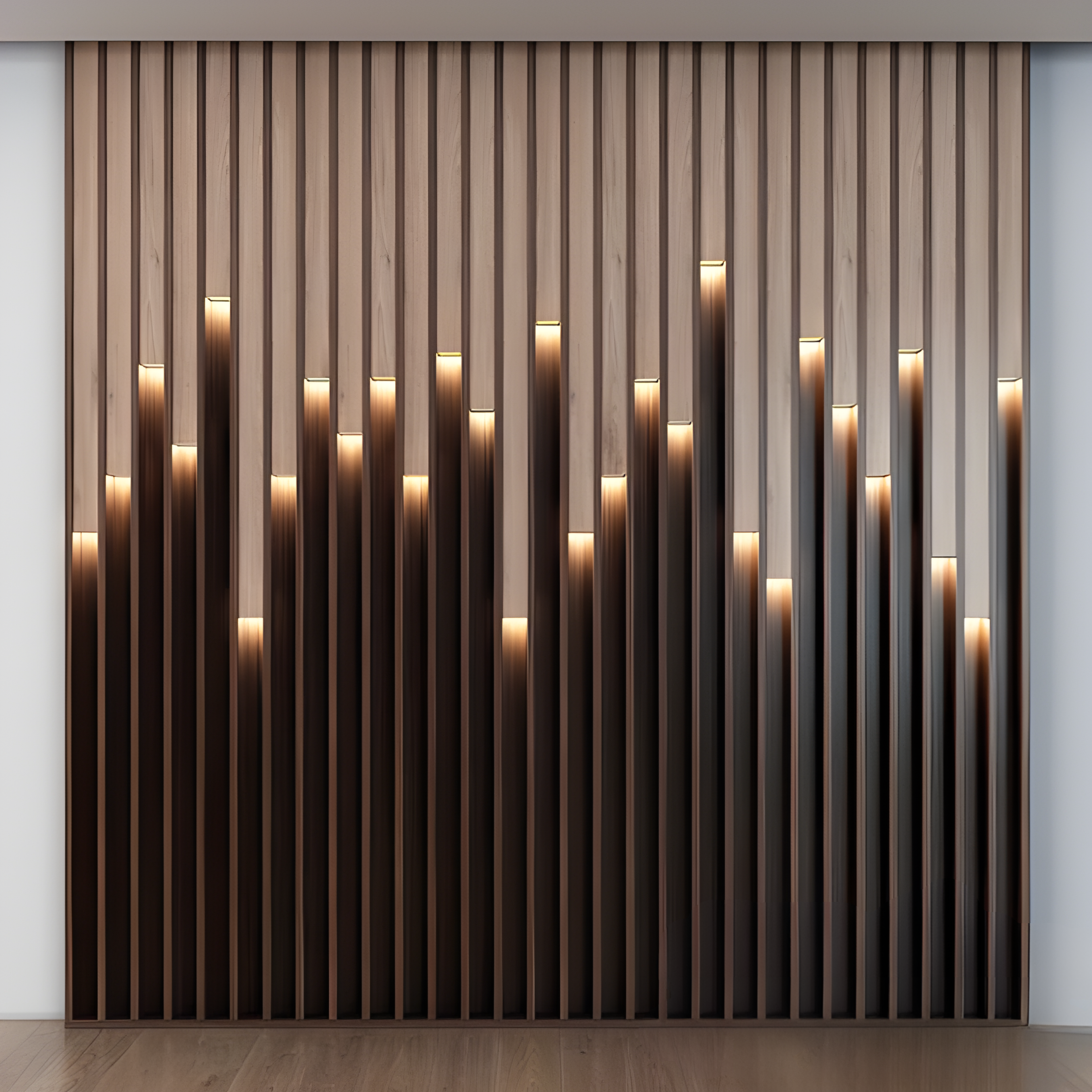 Premium Led Wooden Panel Wall - AlUmaima Interiors