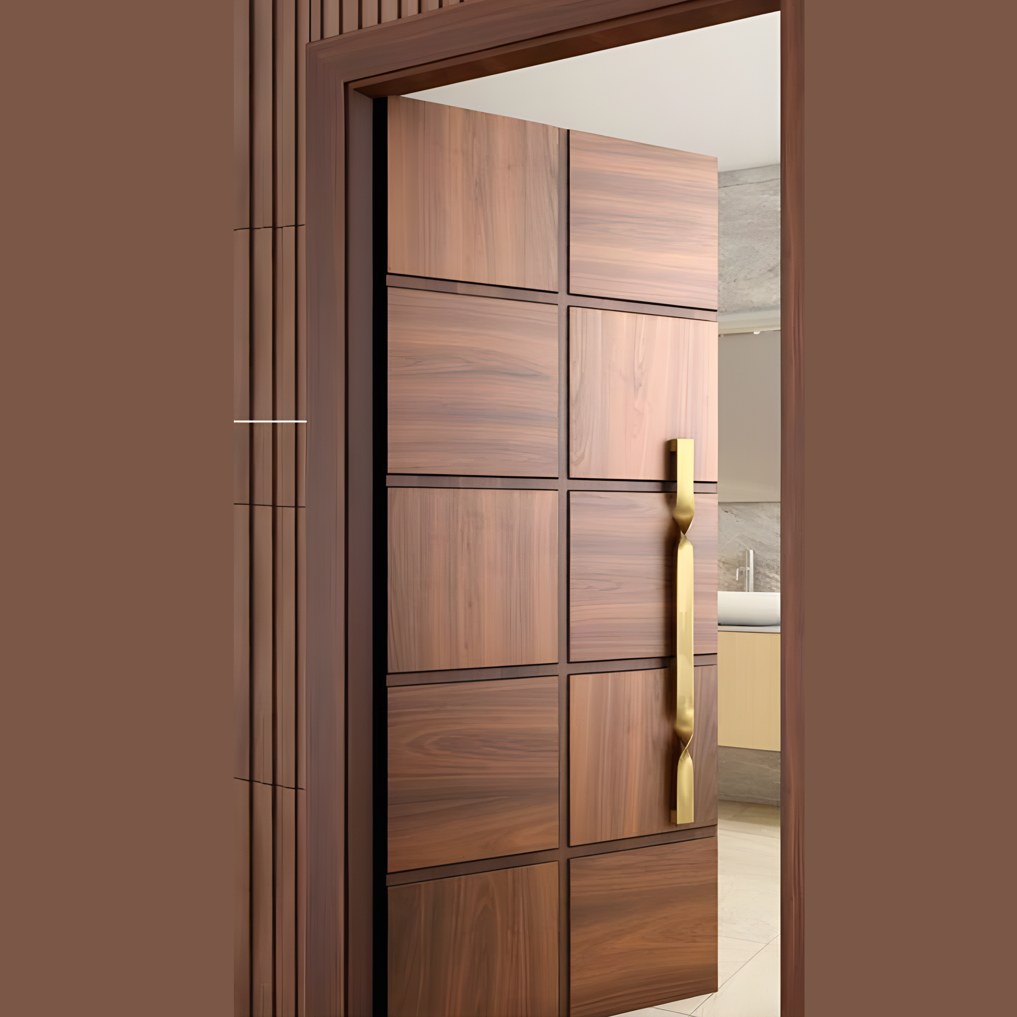 Traditional Leniar Wooden Door - AlUmaima Interiors