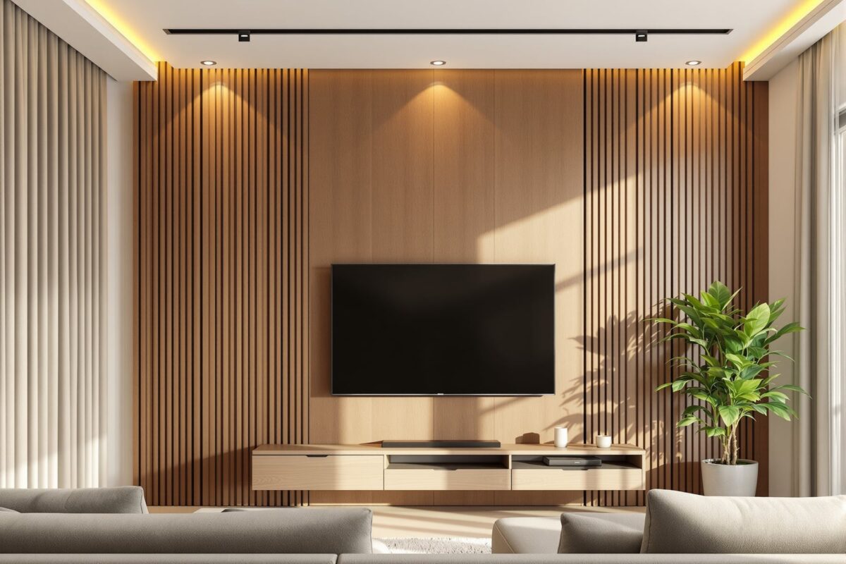 Full heght fluted media wall 